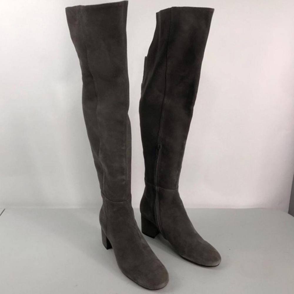 Halogen Gray Over the Knee Suede Boots Size 8 - Picture 2 of 8